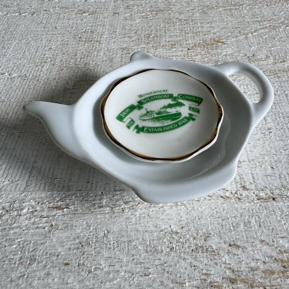 Set of Two Tea Plates - White Mayfair & Jackson Tea Bag Dish - Picture 7 of 7